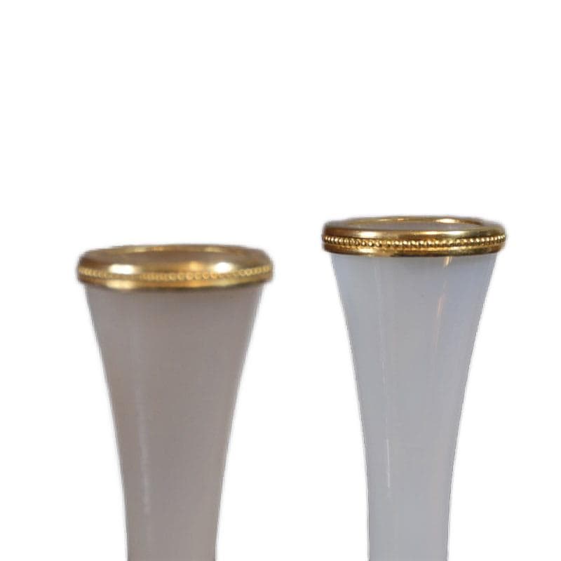 Białe opalizujące wazoniki, proj. V. Nason, Włochy, lata 60. - 6052