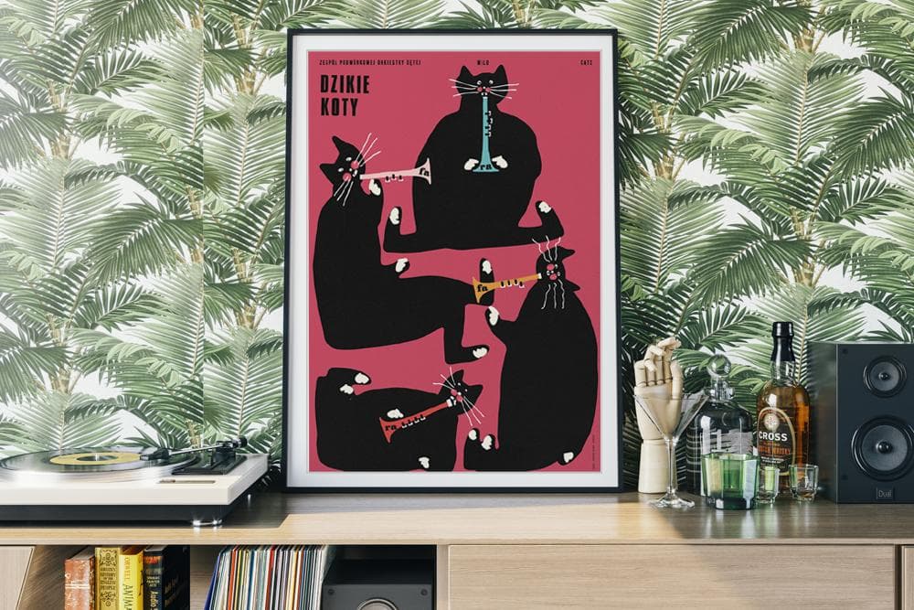 Plakat Dzikie Koty, zespół podwórkowej orkiestry dętej, 50x70 cm, aut. J. Zasada, Jakub Zasada - 72511
