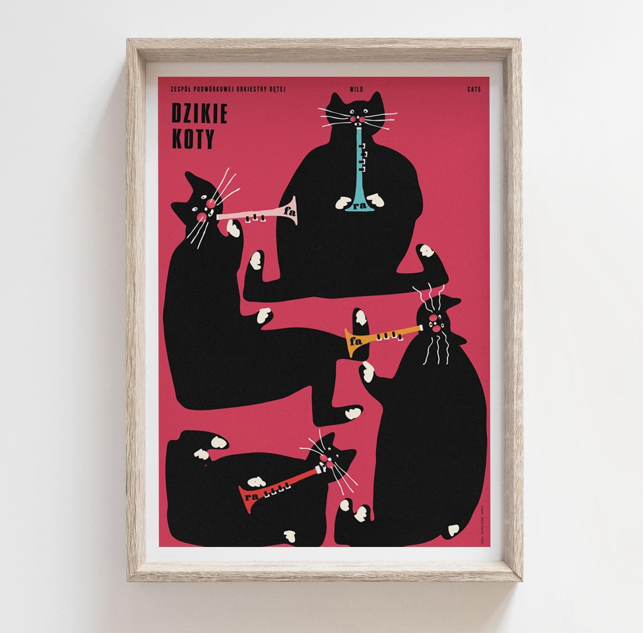 Plakat Dzikie Koty, zespół podwórkowej orkiestry dętej, 50x70 cm, aut. J. Zasada, Jakub Zasada - 72509
