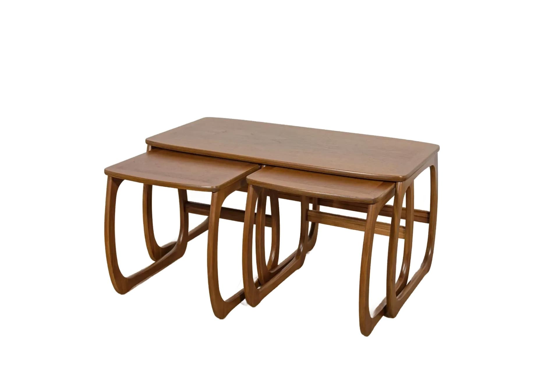 Komplet trzech stolików, teak brązowy, Parker Knoll, Wielka Brytania, lata 60.