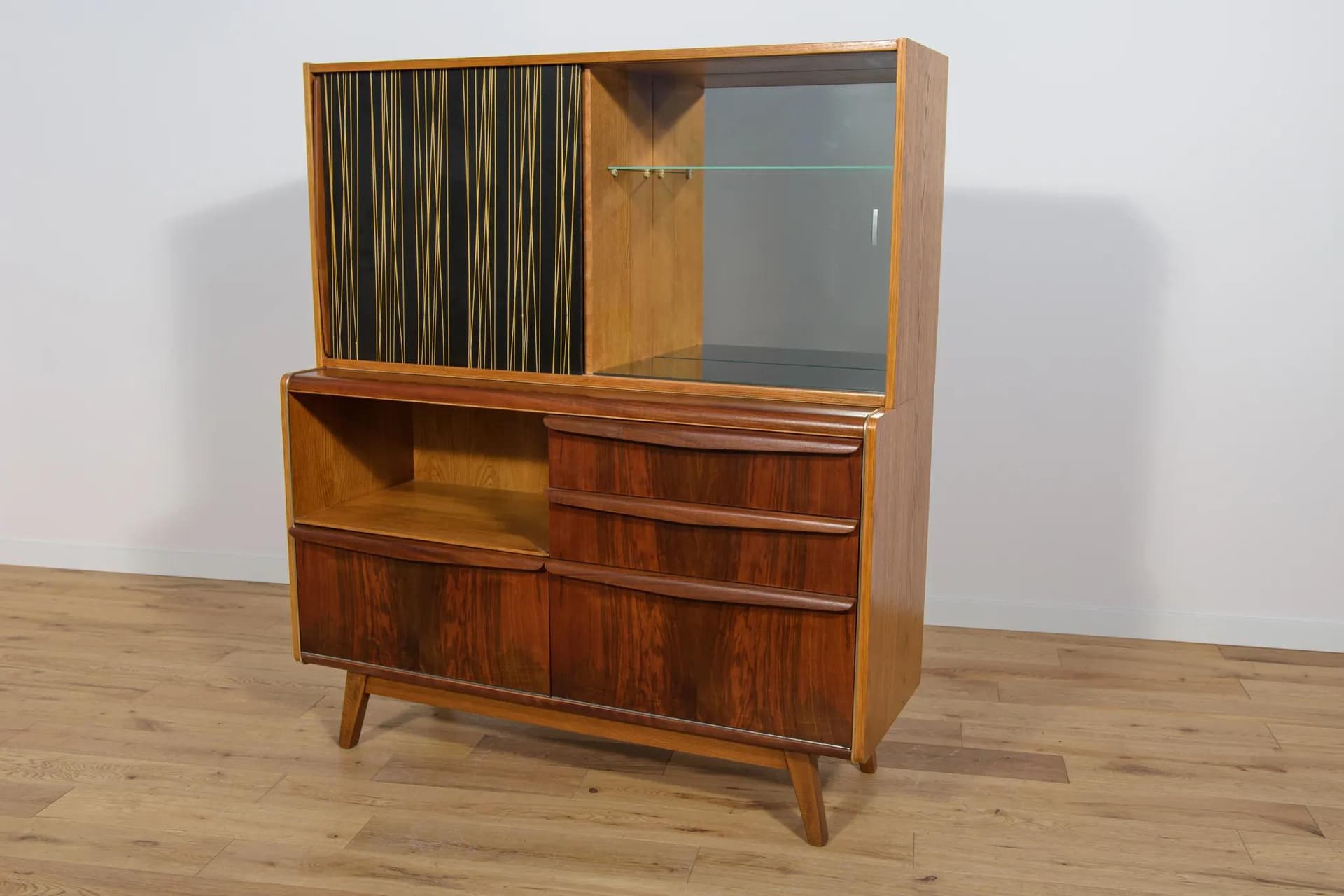 Sideboard Model U-372/386, brown walnut, by B. Landsman & H. Nepozitek, Jitona, Czechoslovakia, 1960s. - 74173
