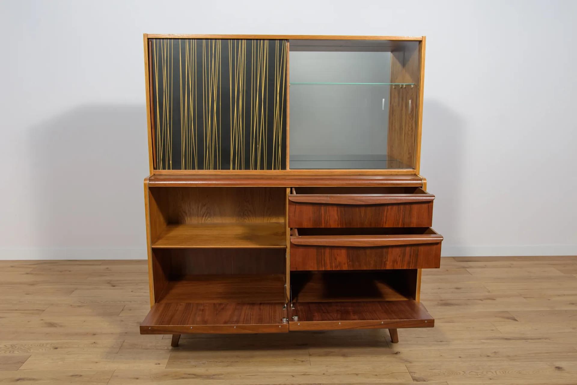 Sideboard Model U-372/386, brown walnut, by B. Landsman & H. Nepozitek, Jitona, Czechoslovakia, 1960s. - 74172