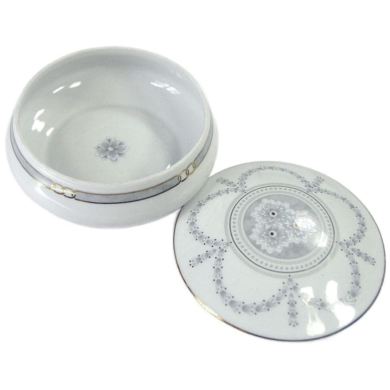 Białe porcelanowe puzderko, Christofle, Francja, lata 90. - 6032