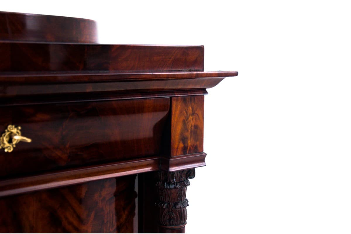 Mahogany Pedestal Cabinet, Biedermeier Style, Northern Europe, 1850s - 191899