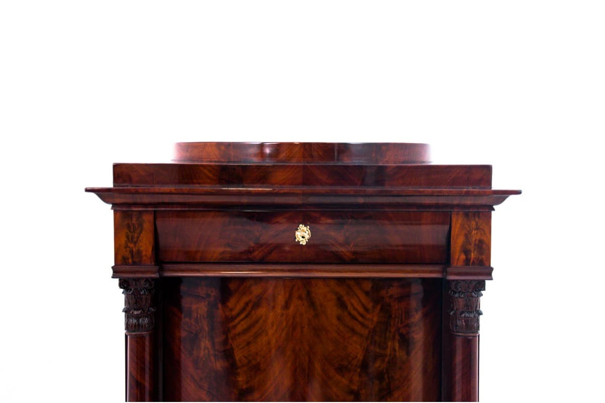 Mahogany Pedestal Cabinet, Biedermeier Style, Northern Europe, 1850s - 191898