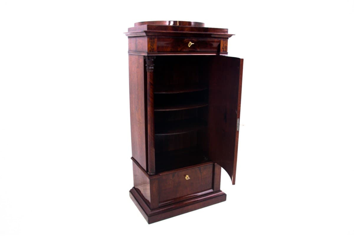 Mahogany Pedestal Cabinet, Biedermeier Style, Northern Europe, 1850s - 191894