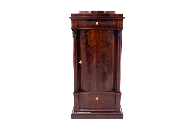 Mahogany Pedestal Cabinet, Biedermeier Style, Northern Europe, 1850s - DIMENSION