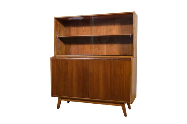 Komoda, brązowy, buk, proj. B. Landsman, Jitona, Czechosłowacja, lata 60. - WYMIARY