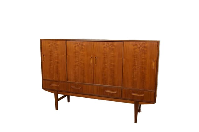 Sideboard, brown teak, Denmark, 1960s. - DIMENSION