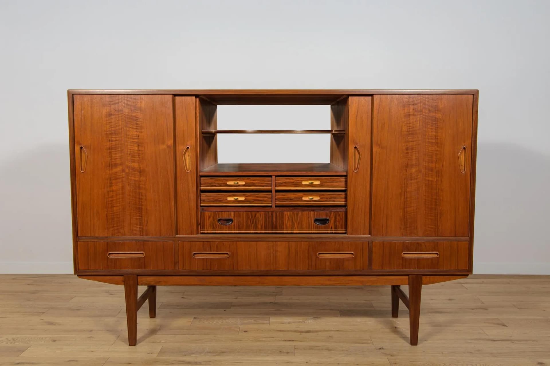 Sideboard, brown teak, Denmark, 1960s. - 73852