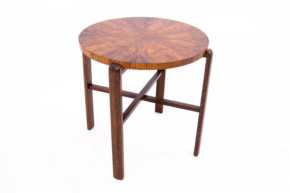 Orzechowy stolik art deco, Polska, lata 30. - 50956