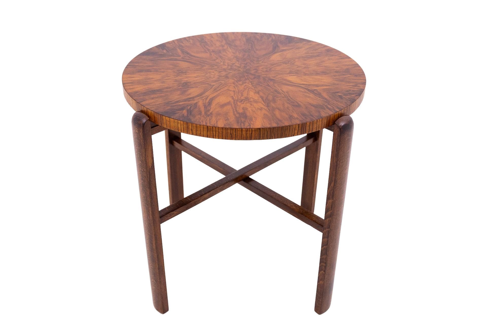 Orzechowy stolik art deco, Polska, lata 30.