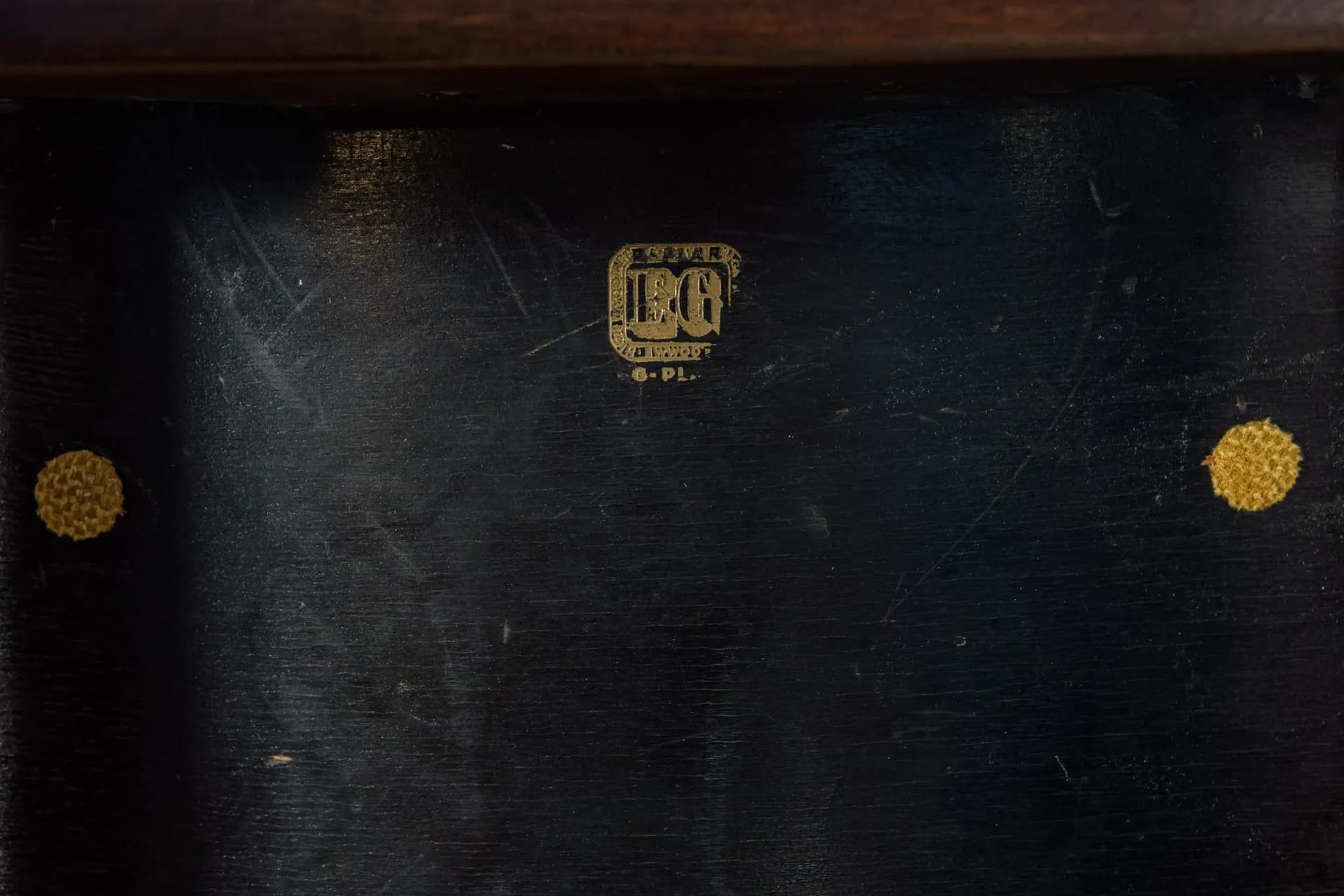 Stool Librenza, brown beech, yellow fabric, G-Plan, United Kingdom, 1950s. - 73748