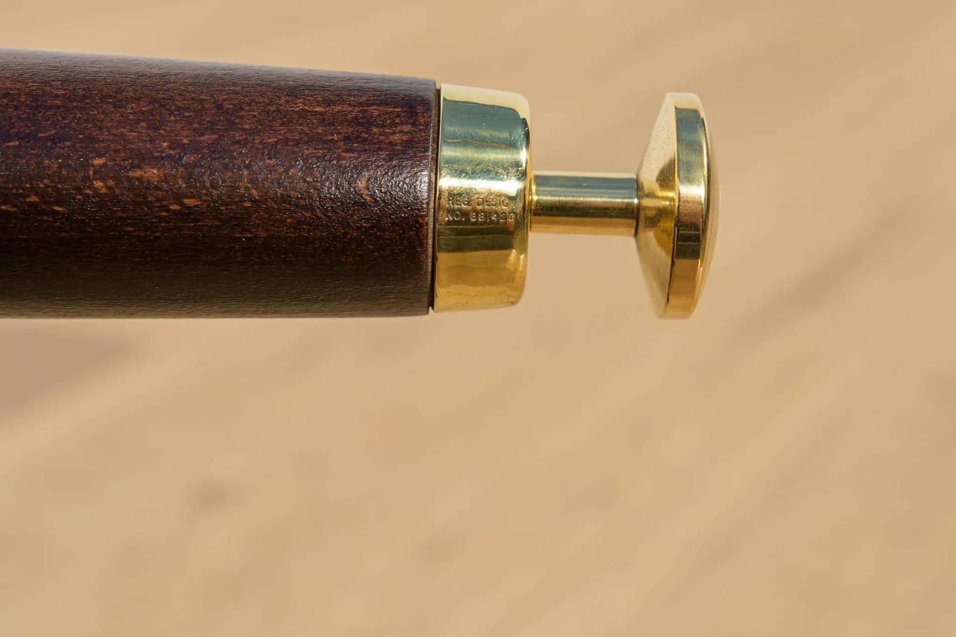 Stool Librenza, brown beech, yellow fabric, G-Plan, United Kingdom, 1950s. - 73746