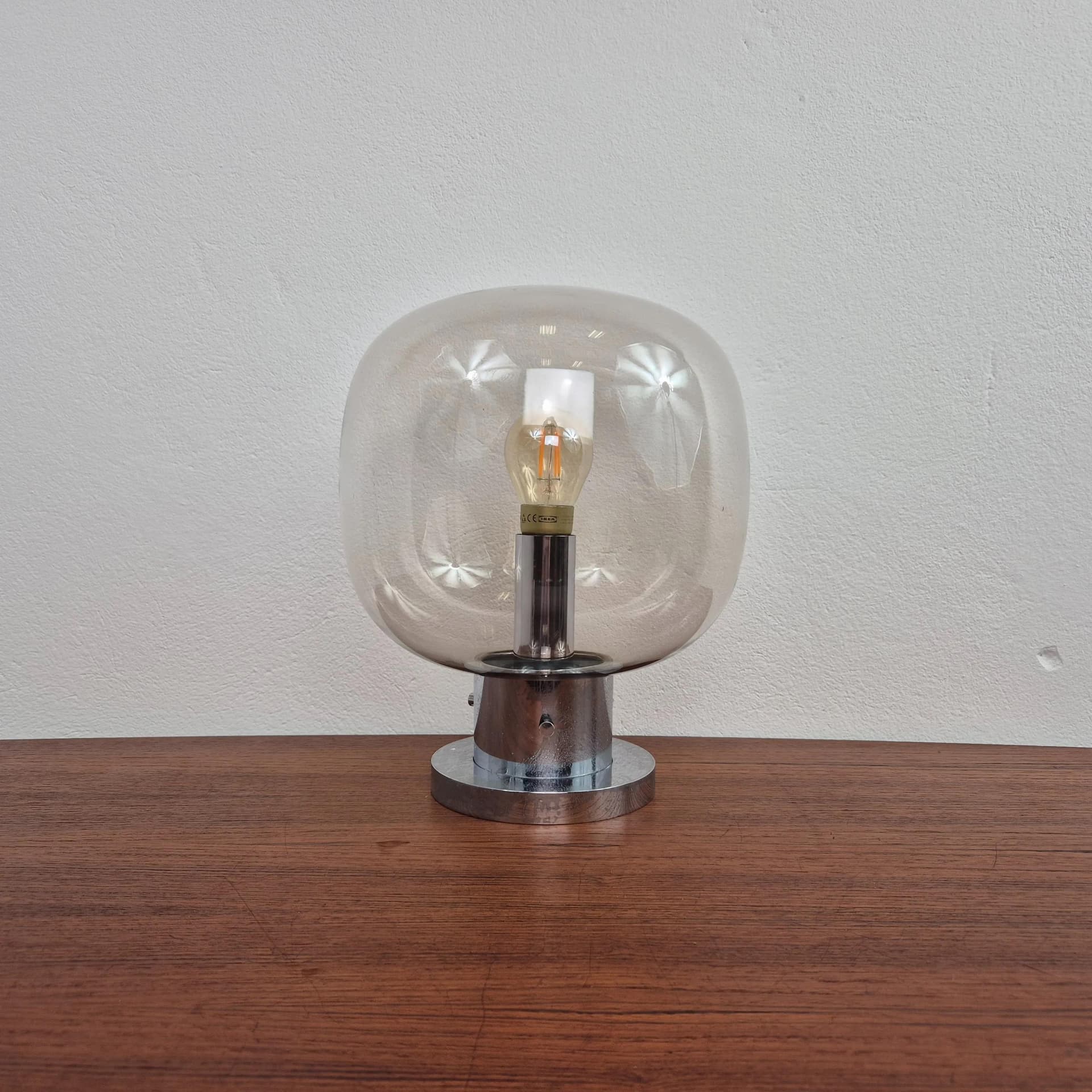 Lampa sufitowa Limburg A259, szkło szare, metal chromowany, Limburg, Niemcy, lata 60. - 73601