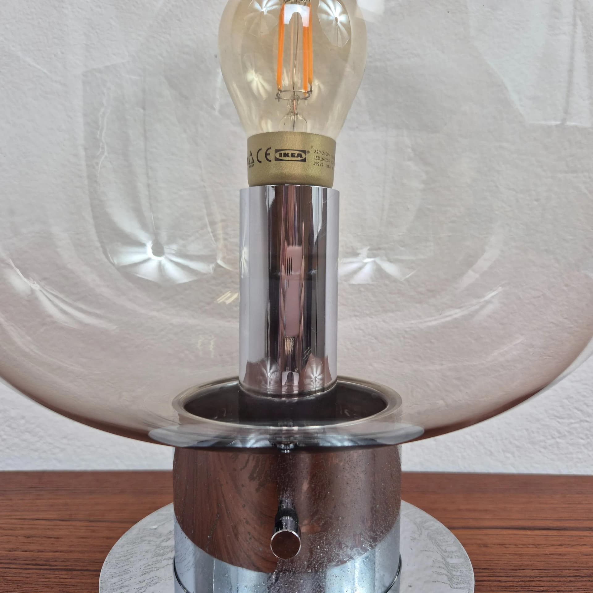 Lampa sufitowa Limburg A259, szkło szare, metal chromowany, Limburg, Niemcy, lata 60. - 73602