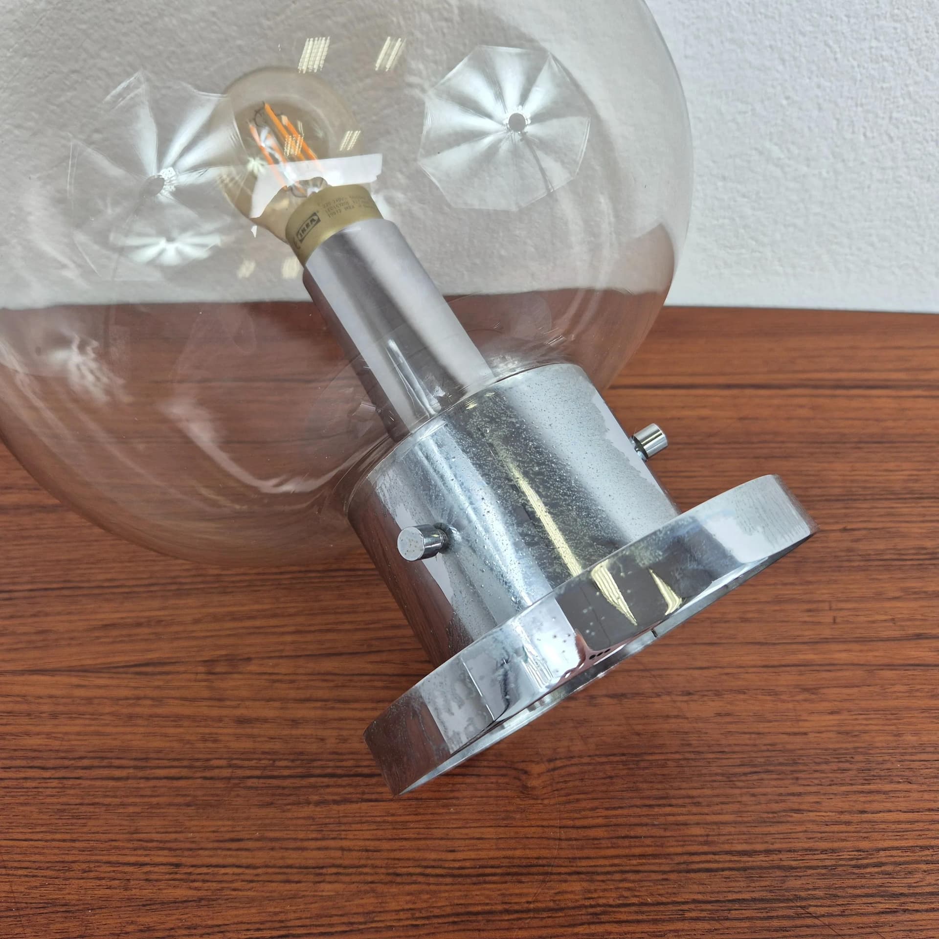 Lampa sufitowa Limburg A259, szkło szare, metal chromowany, Limburg, Niemcy, lata 60. - 73607