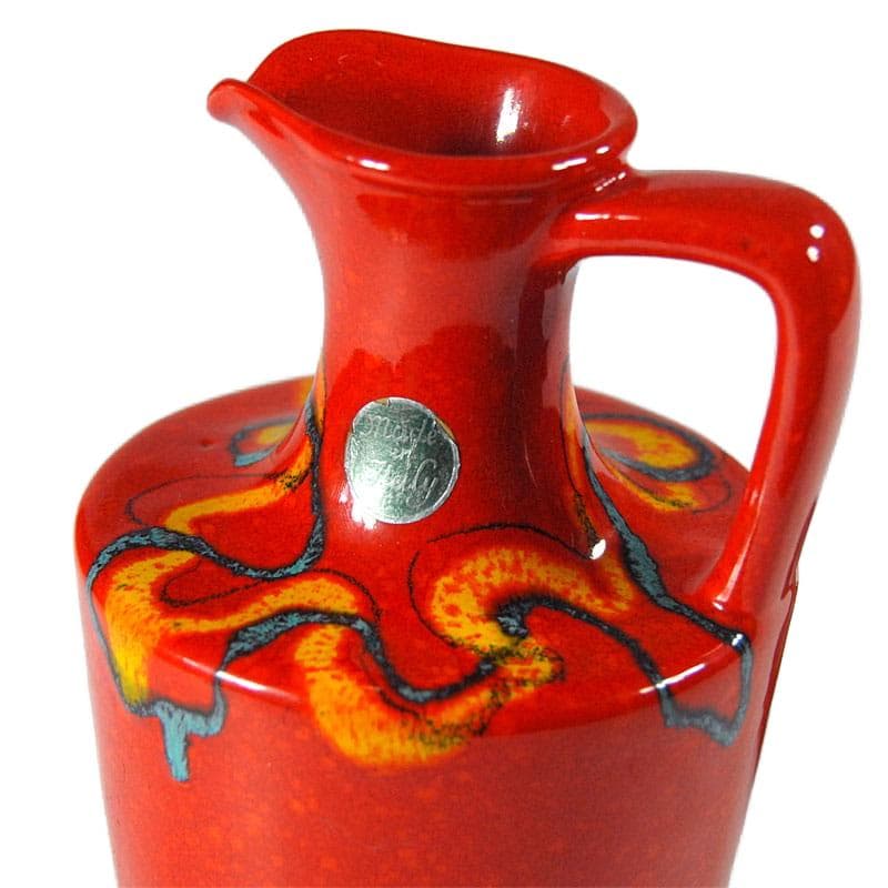 Red Ceramic Vase Set, Bertoncello, Italy, 1970s - 6021