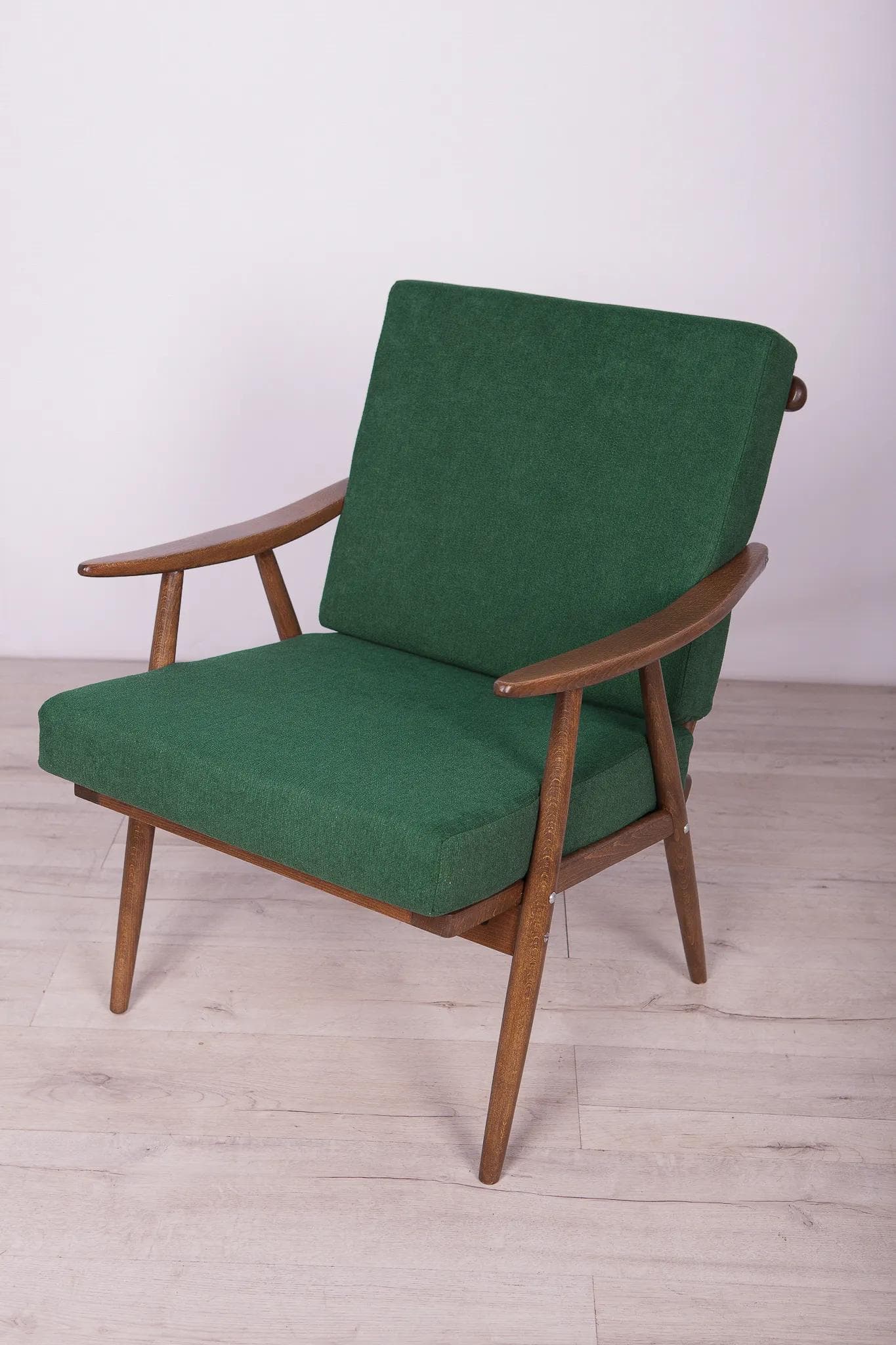 Pair of armchairs, bottle green, beech walnut, TON, Czechoslovakia, 1960s. - 73654