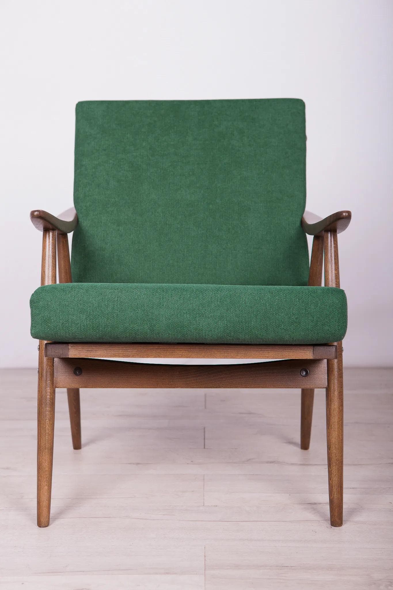 Pair of armchairs, bottle green, beech walnut, TON, Czechoslovakia, 1960s. - 73653