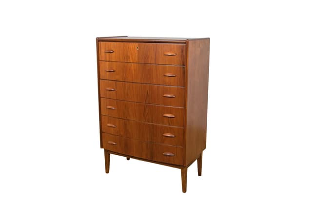 Komoda, teak brązowy, Dania, lata 60. - WYMIARY