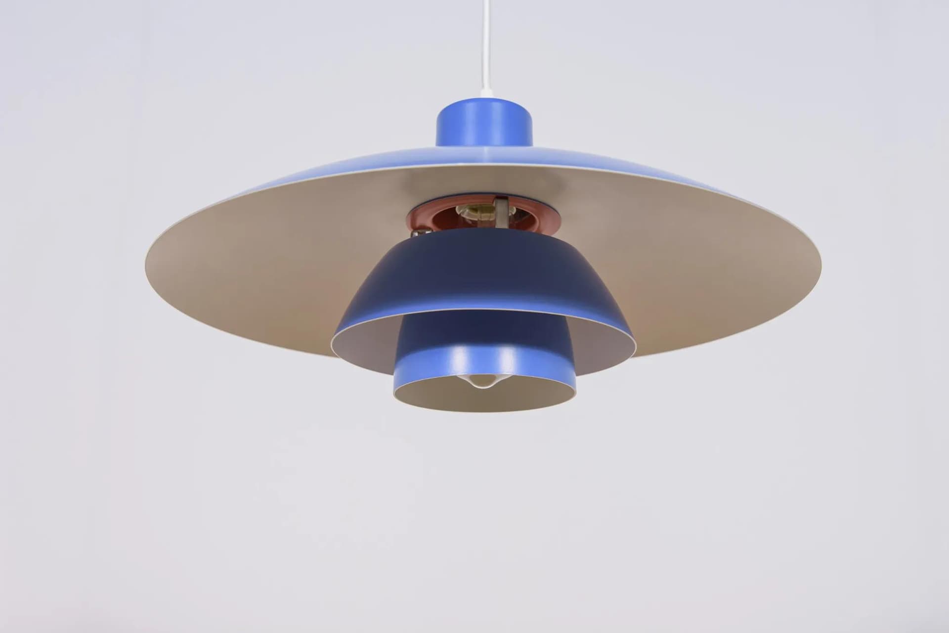 Lampa wisząca PH 4/3, metal niebieski, proj. P. Henningsen, Louis Poulsen, Dania, lata 60. - 75103