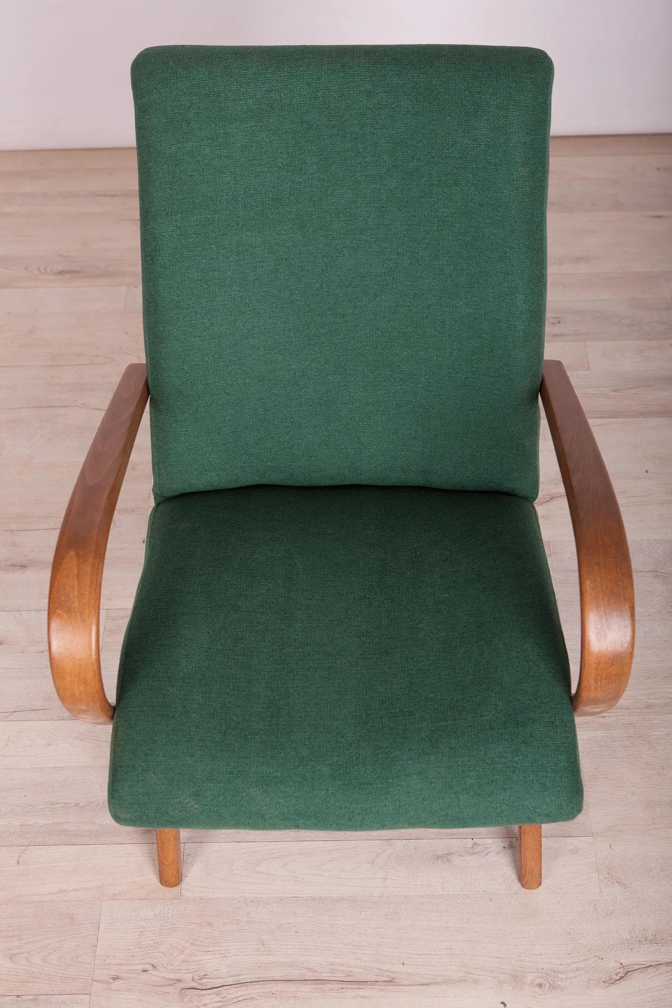Armchair Type 53, bottle green, beech, by J. Šmidek, TON, Czech Republic, 1960s. - 75088