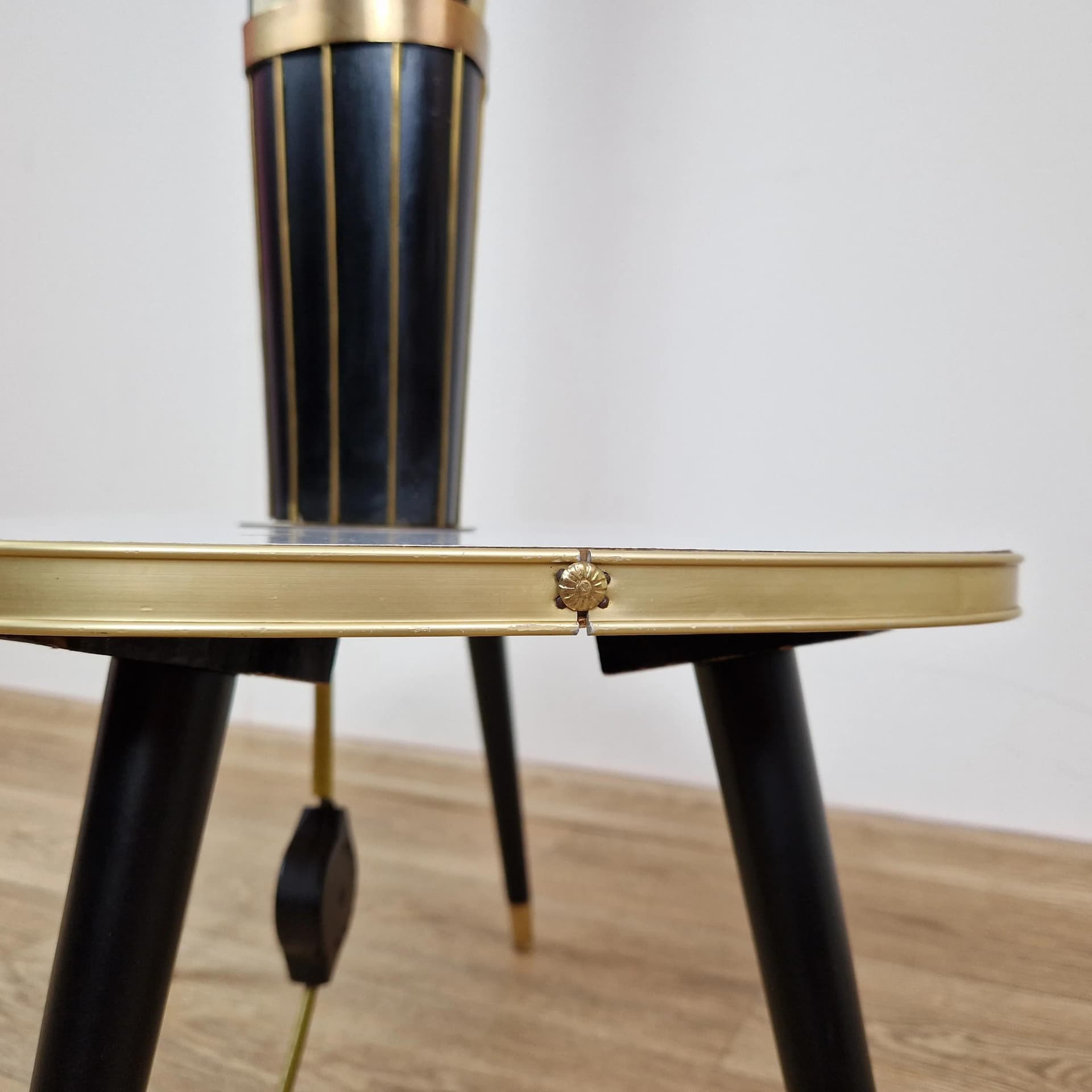 Rockabilly Floor Lamp with Table, white, metal, Germany, 1950s - 75589