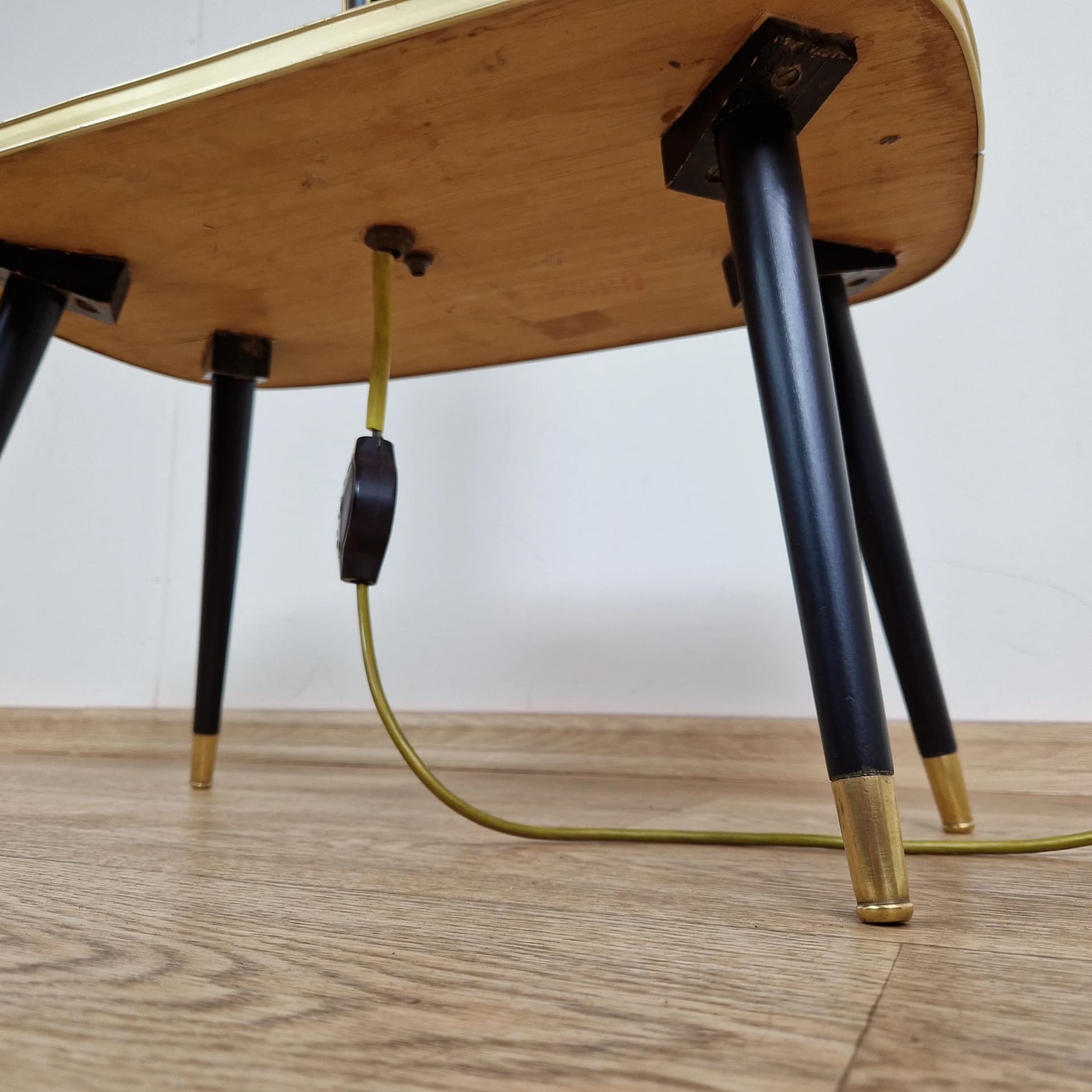 Rockabilly Floor Lamp with Table, white, metal, Germany, 1950s - 75588