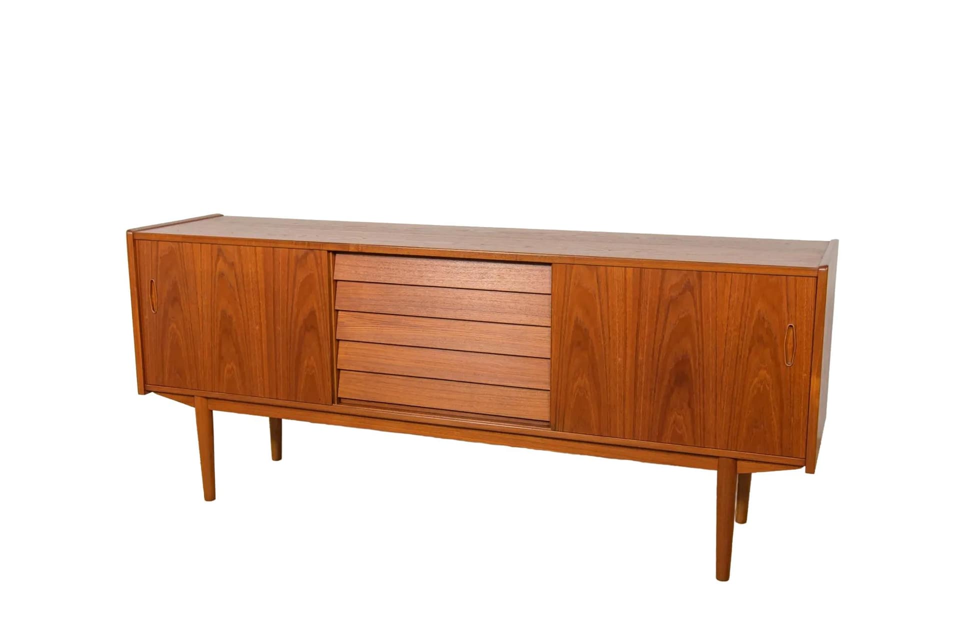 Sideboard, teak, brązowy, proj. N. Jonsson, Szwecja, lata 60.