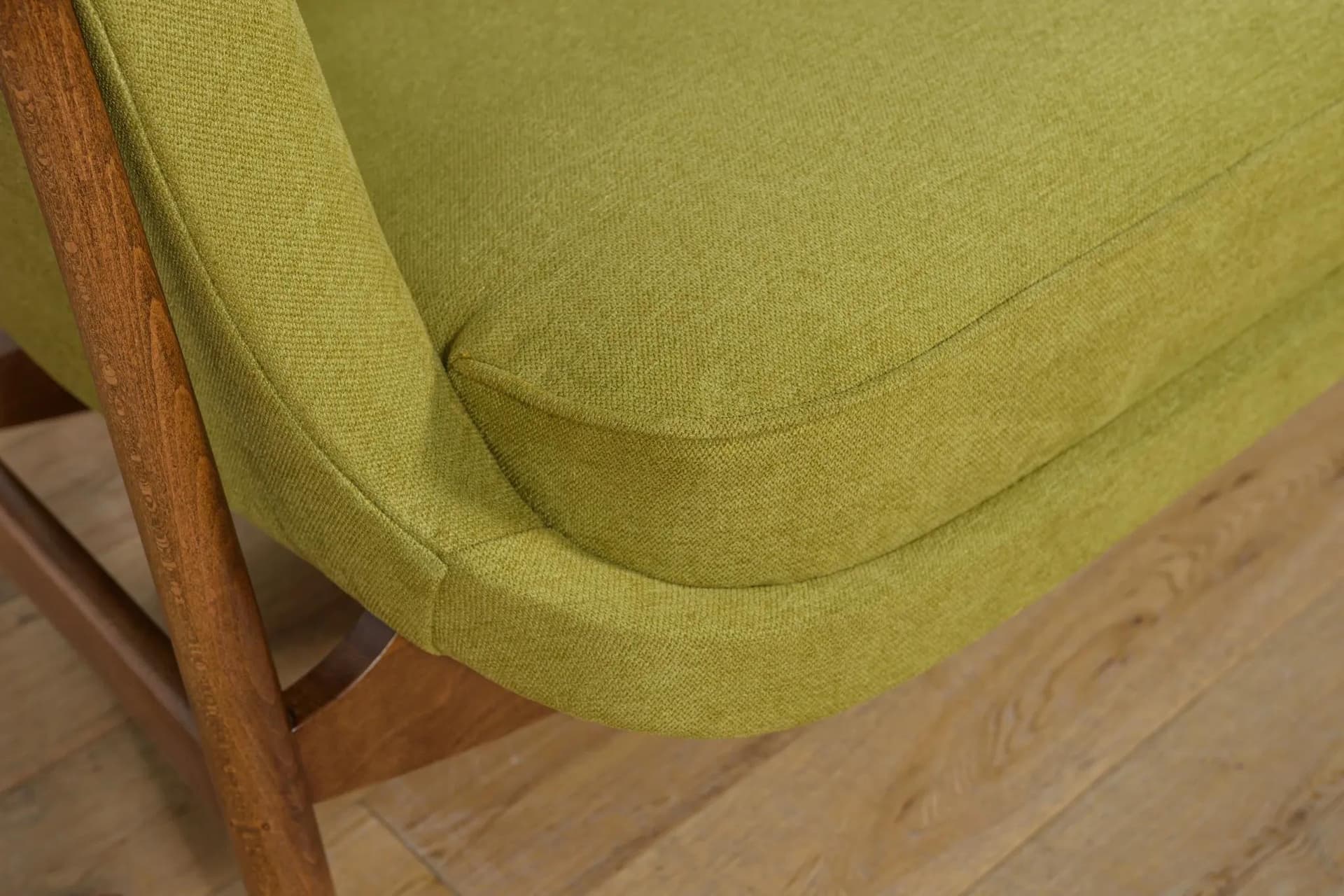 Sofa President, zielona, tkanina, drewno bukowe, AB Ardebo Stoppmöbelfabrik, Szwecja, lata 60. - 74992