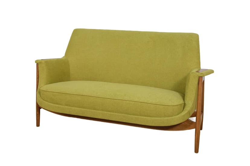 Sofa President, zielona, tkanina, drewno bukowe, AB Ardebo Stoppmöbelfabrik, Szwecja, lata 60.