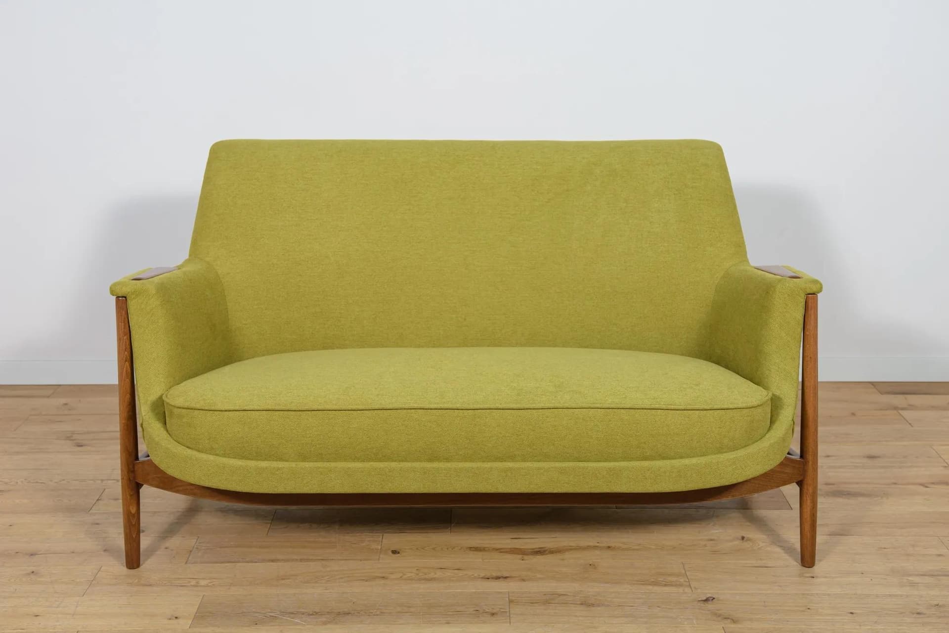 Sofa President, zielona, tkanina, drewno bukowe, AB Ardebo Stoppmöbelfabrik, Szwecja, lata 60. - 74990