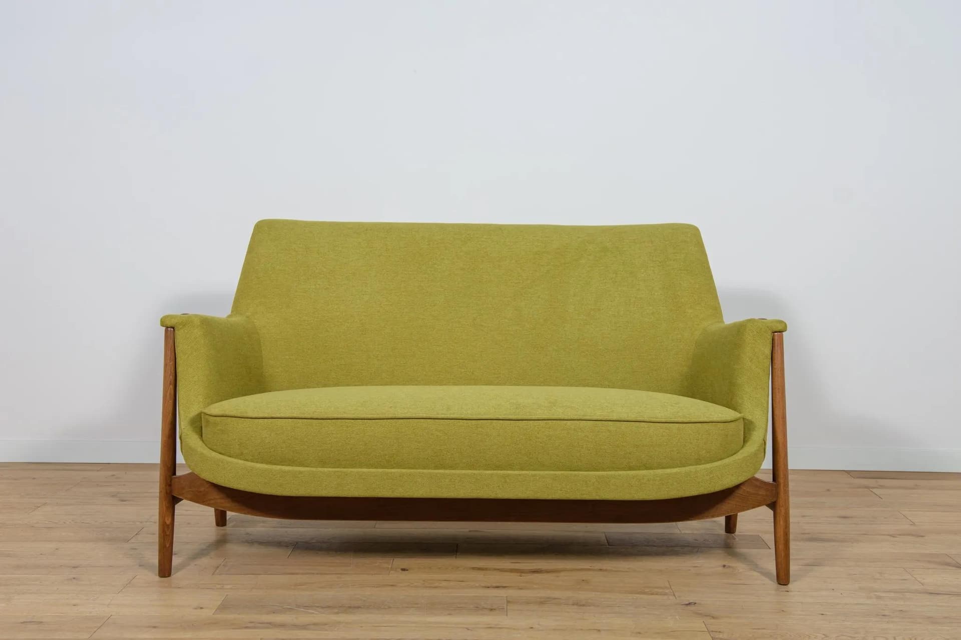 Sofa President, zielona, tkanina, drewno bukowe, AB Ardebo Stoppmöbelfabrik, Szwecja, lata 60. - 74996