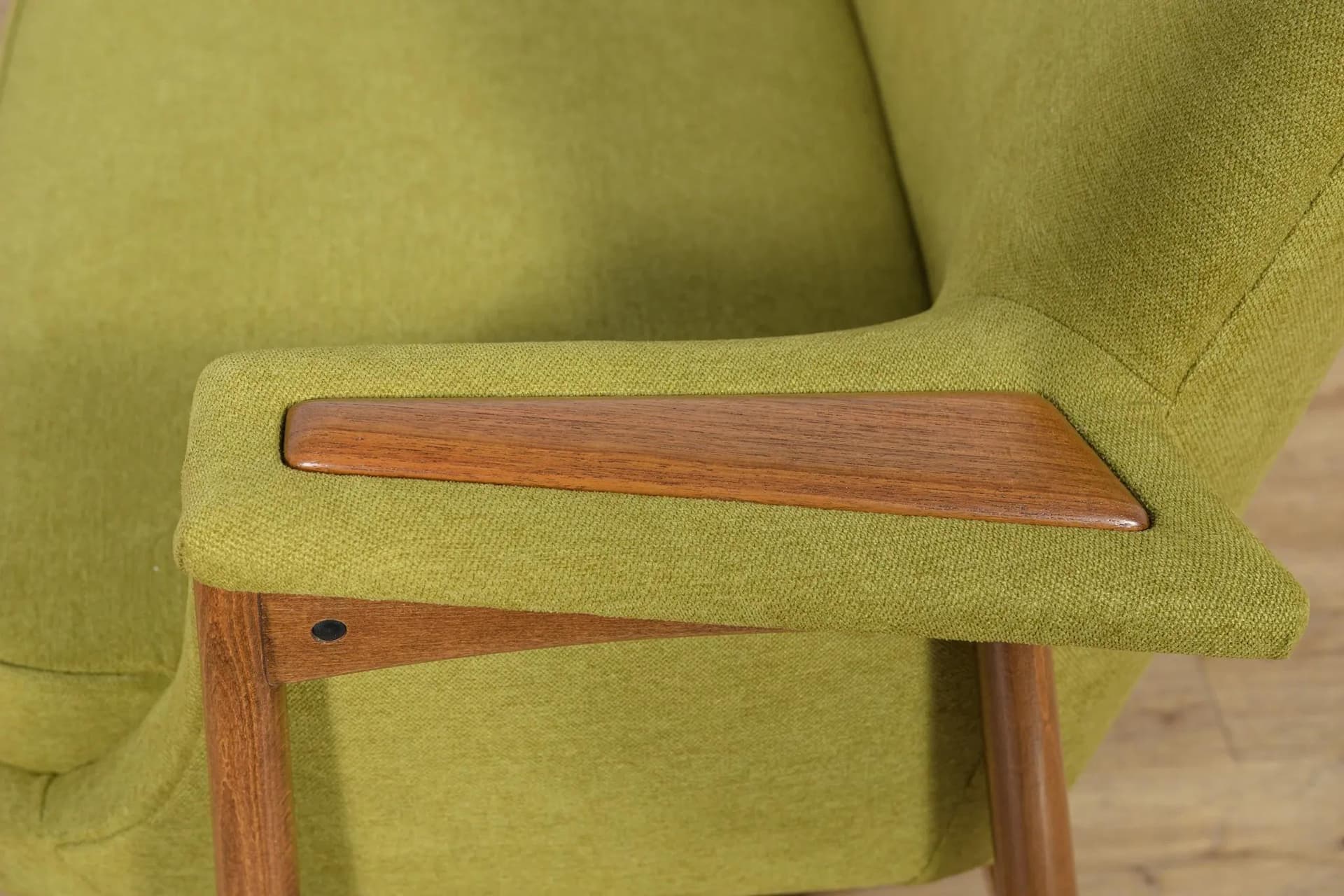 Sofa President, zielona, tkanina, drewno bukowe, AB Ardebo Stoppmöbelfabrik, Szwecja, lata 60. - 74998