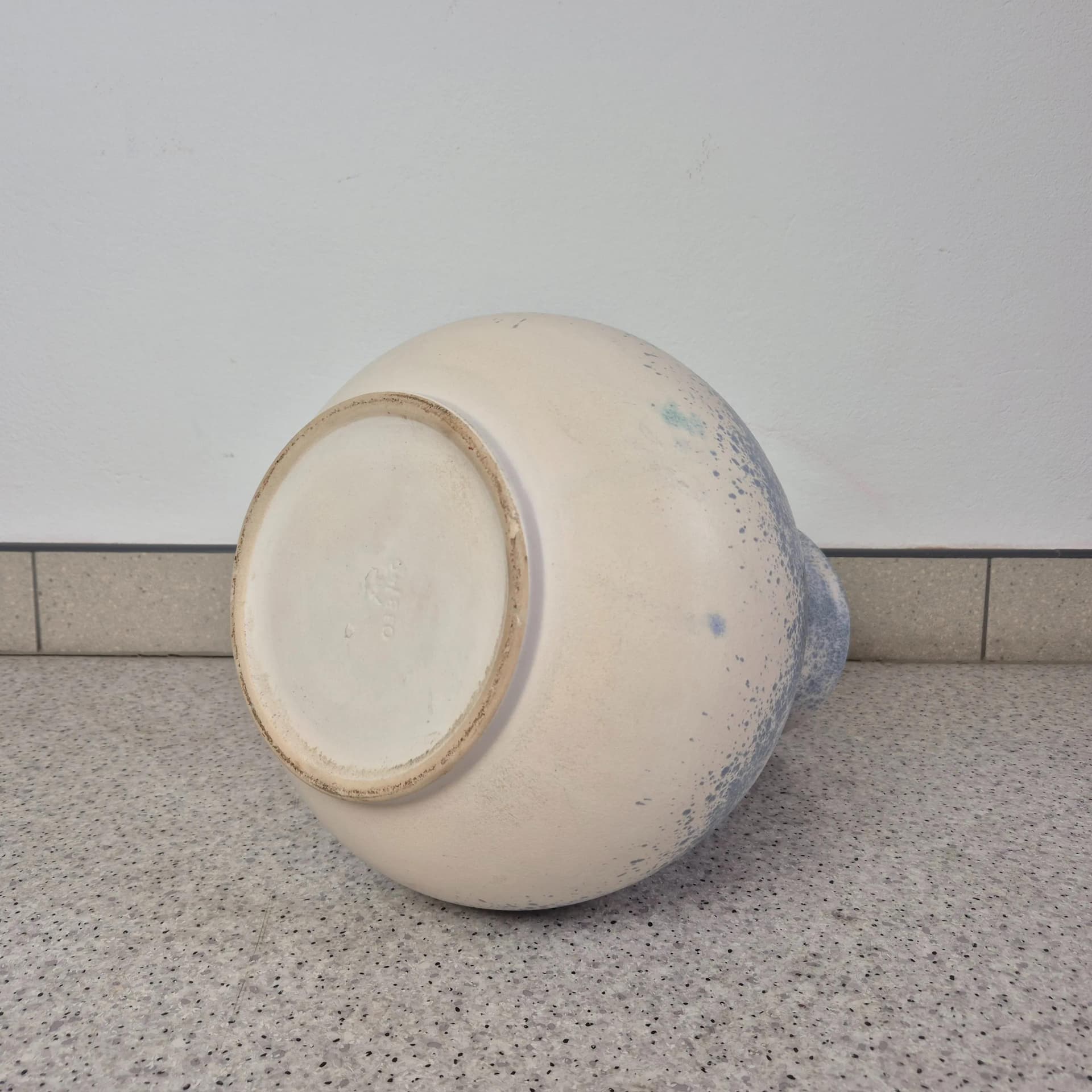 Wazon podłogowy 038/40, biały jasnoniebieski, ceramika, Dumler & Breiden, Niemcy, lata 60. - 75585