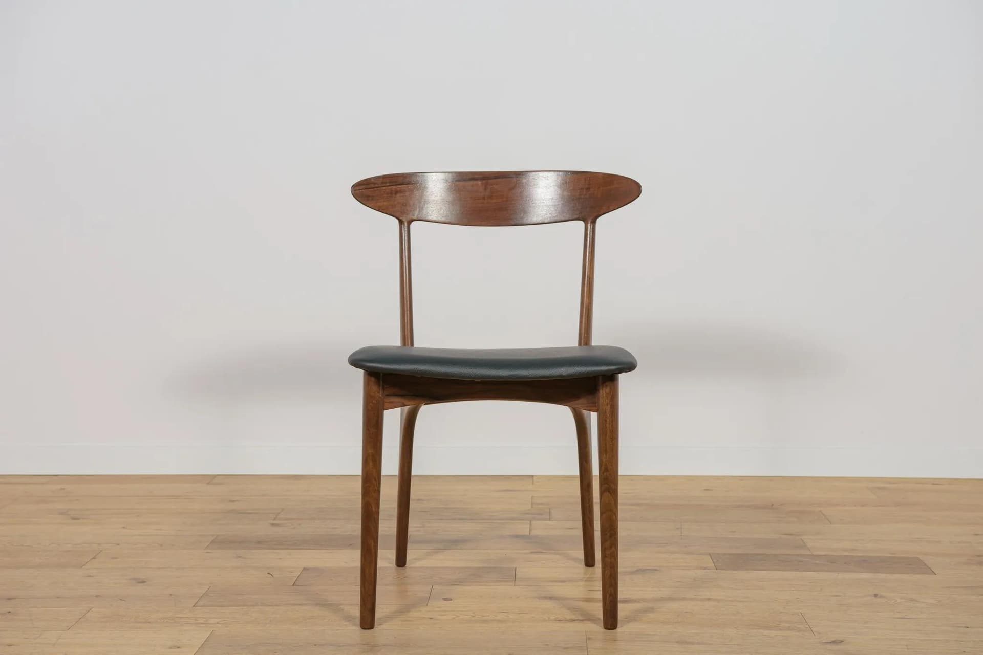 Set of six chairs Model 27, brown rosewood, black leather, by K. Østervig, Denmark, 1960s. - 74912