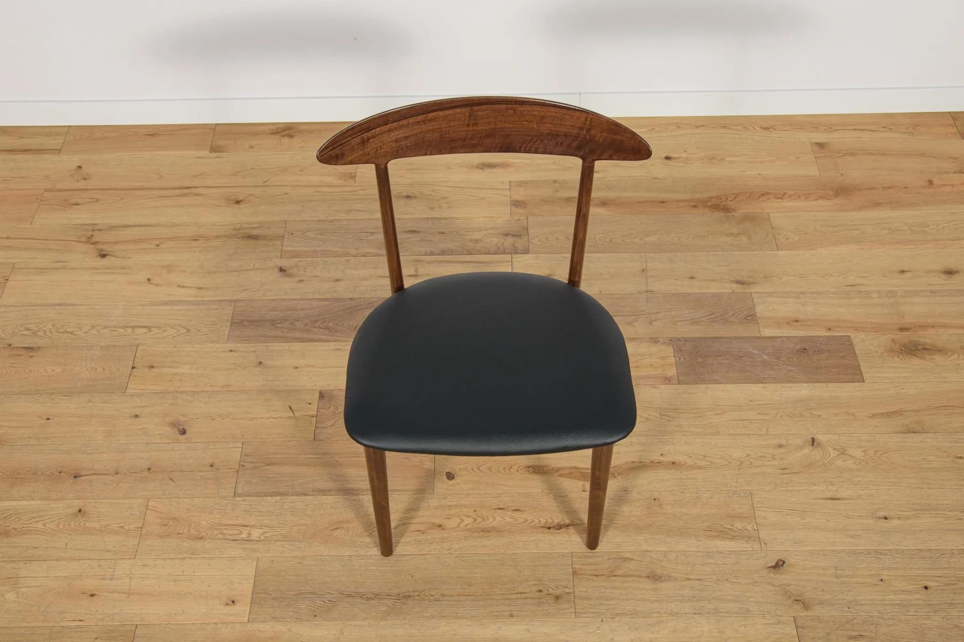 Set of six chairs Model 27, brown rosewood, black leather, by K. Østervig, Denmark, 1960s. - 74911