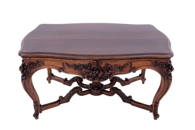 Mahoniowy stół rokoko, Francja, lata 90. XIX wieku - WYMIARY