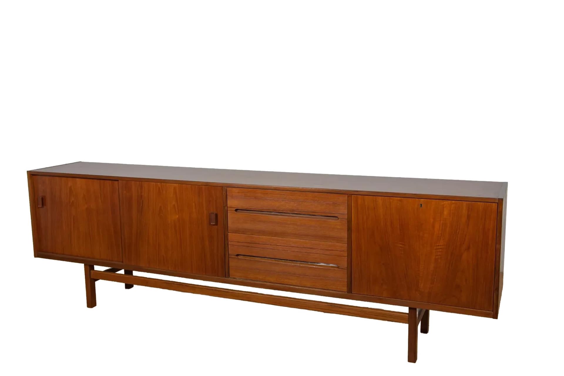 Sideboard, brown teak, by N. Jonsson, Sweden, 1960s.