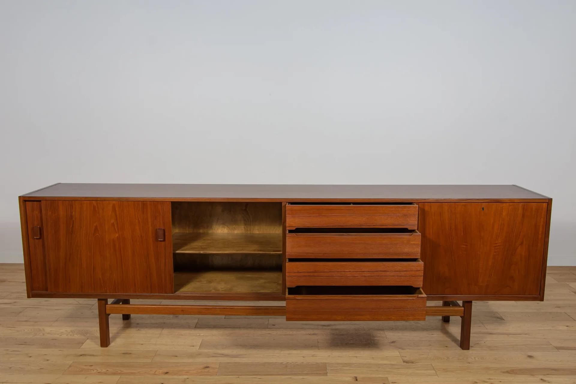 Sideboard, brown teak, by N. Jonsson, Sweden, 1960s. - 74746