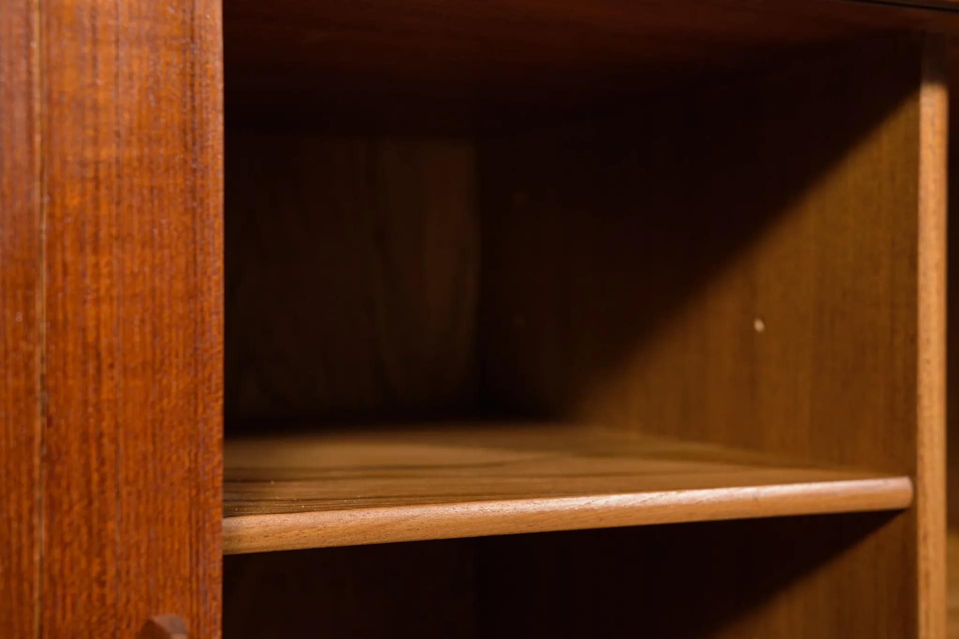 Sideboard, brown teak, by K. Kristiansen, Denmark, 1960s. - 74578