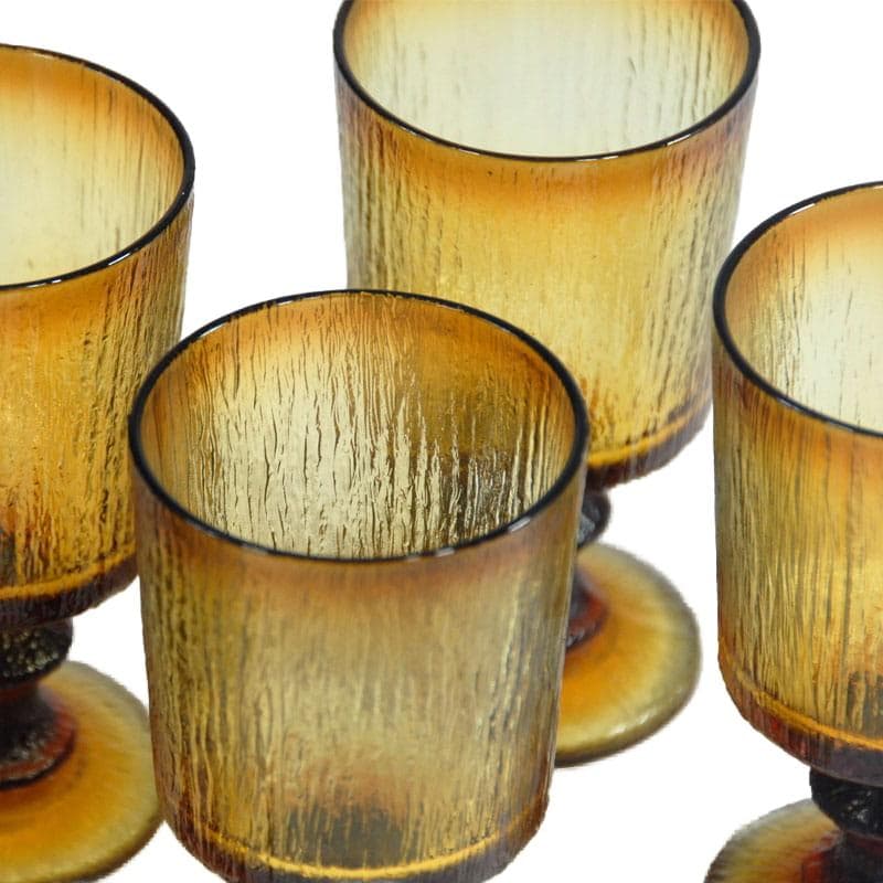 Miodowe kieliszki do wina, Ravenhead, Wielka Brytania, lata 70. - 6172