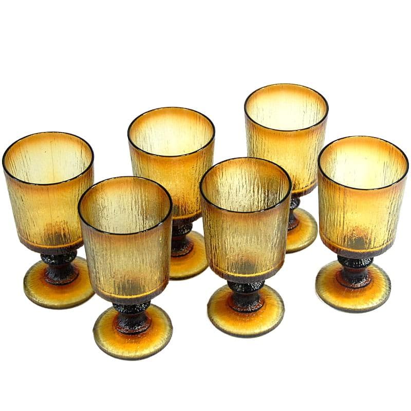 Miodowe kieliszki do wina, Ravenhead, Wielka Brytania, lata 70. - 6169