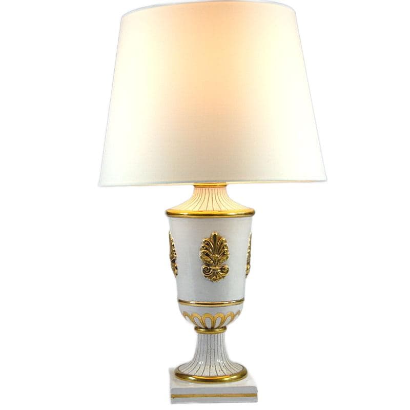 Biała ceramiczna lampa stołowa, proj. U. Zaccagnini, Włochy, lata 60. - 6160