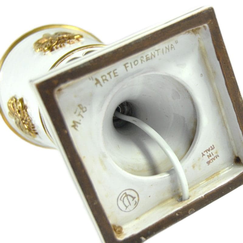 Biała ceramiczna lampa stołowa, proj. U. Zaccagnini, Włochy, lata 60. - 6165