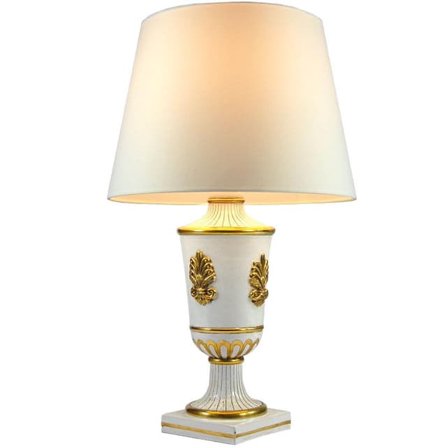 Biała ceramiczna lampa stołowa, proj. U. Zaccagnini, Włochy, lata 60. - WYMIARY