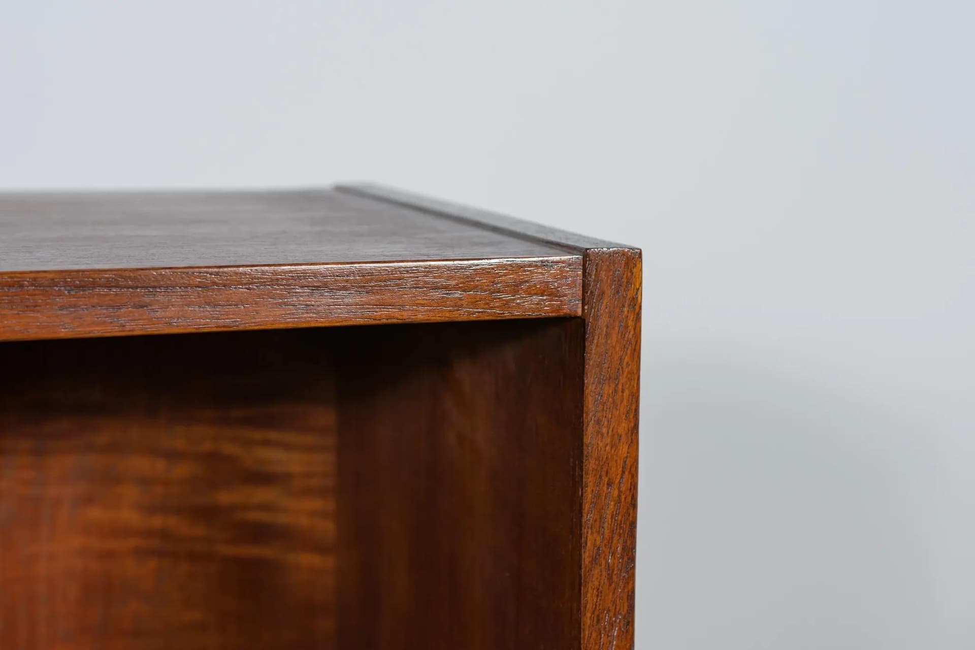 Shelving unit, dark brown teak, Denmark, 1970s. - 74389