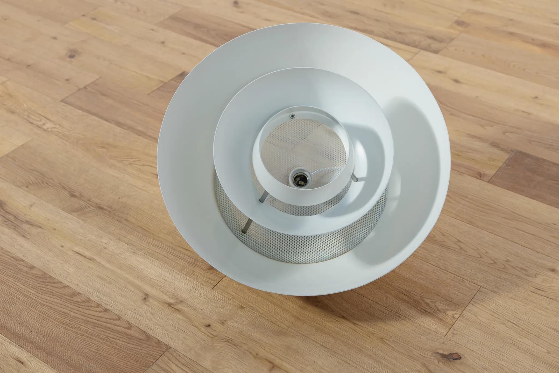 Lampa wisząca Safari, biały, metal, proj. C. Hvidt, Nordisk Solar, Dania, lata 70. - 74320