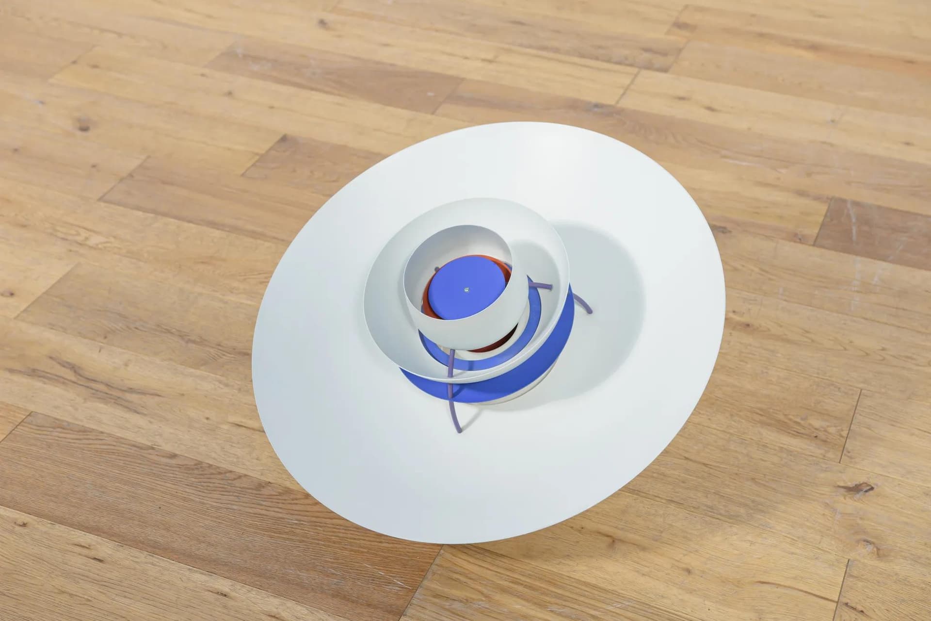 Lampa wisząca PH5, aluminium biały, proj. P. Henningsen, Louis Poulsen, Dania, lata 60. - 74273